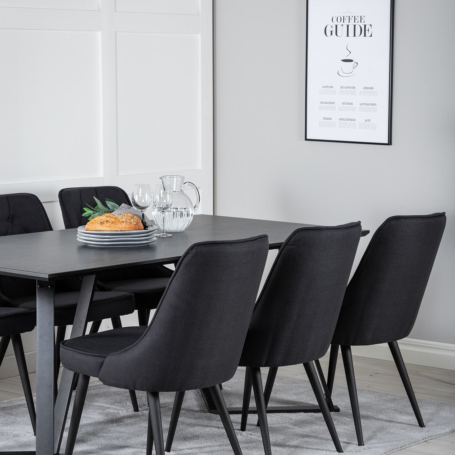 Spisegruppe Venture Home Madde med 6 Vera Stoler Polyester