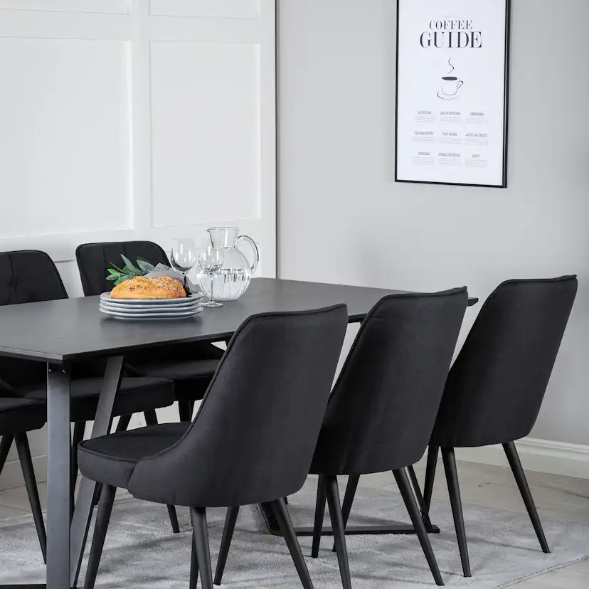 Spisegruppe Venture Home Madde med 6 Vera Stoler Polyester