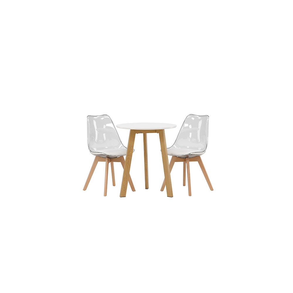 Spisegruppe Venture Home Leonora Ø65 cm med 2 stk Edvin Stoler