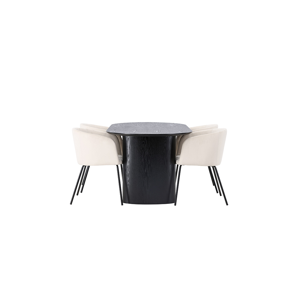 Spisegruppe Venture Home Isolde med 4 stk Berit Stoler