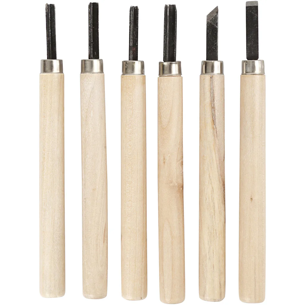 Utskjæringssett Creativ Company Wood 6 stk