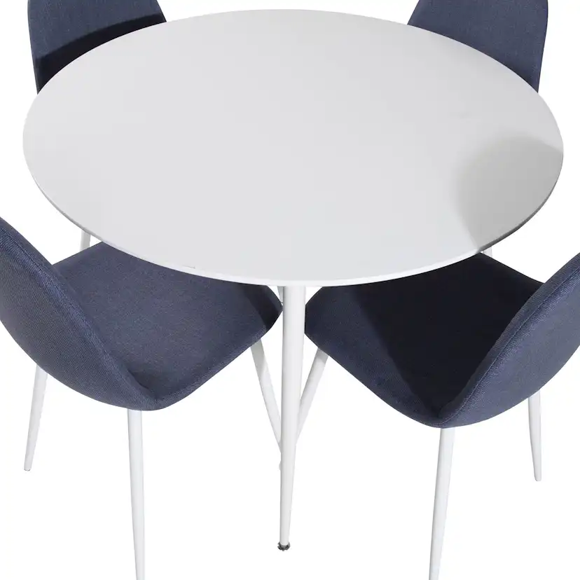 Spisegruppe Venture Home Plake med 4 Pobbie Stoler Polyester Rundt
