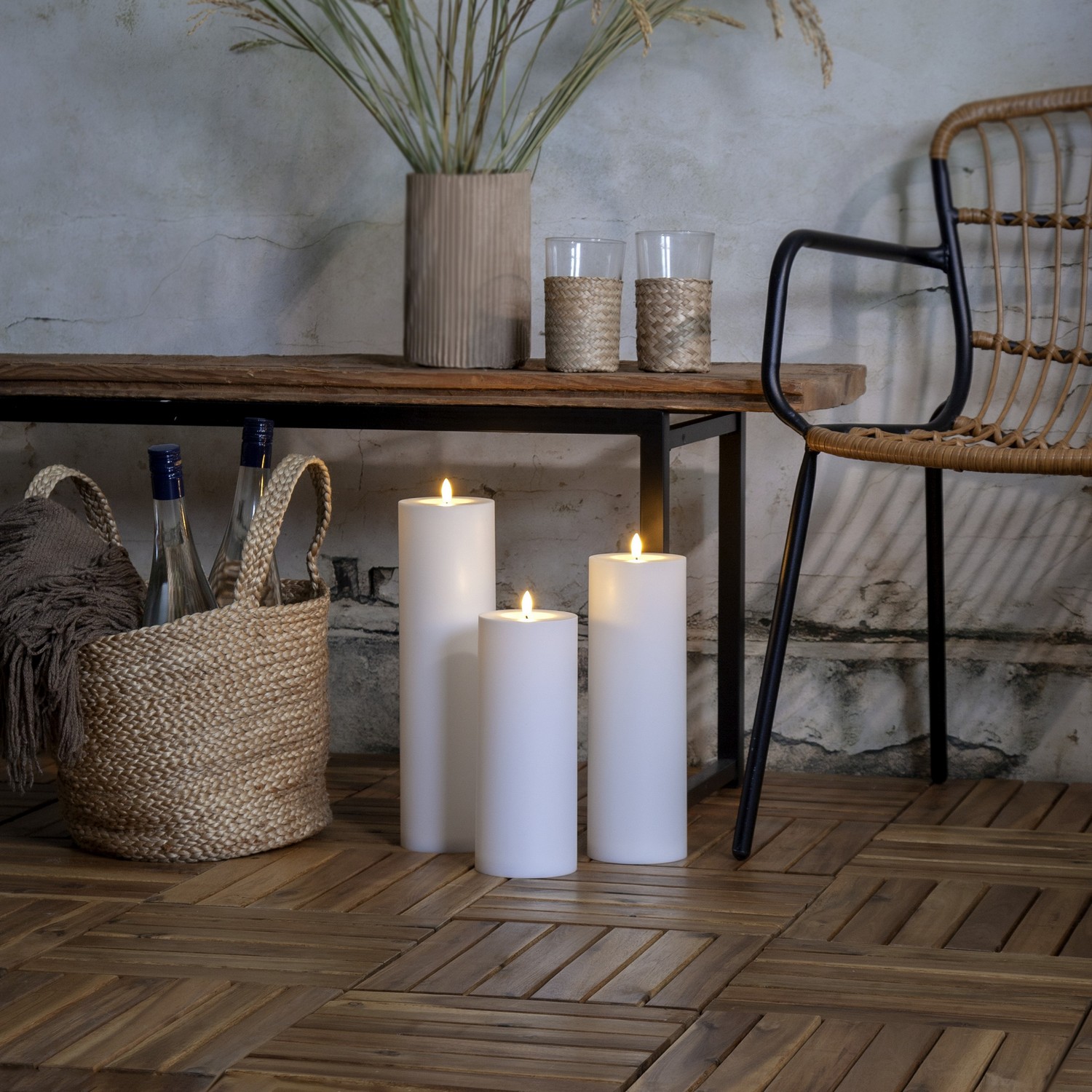 LED-Lys Star Trading Flamme Rett Hvit