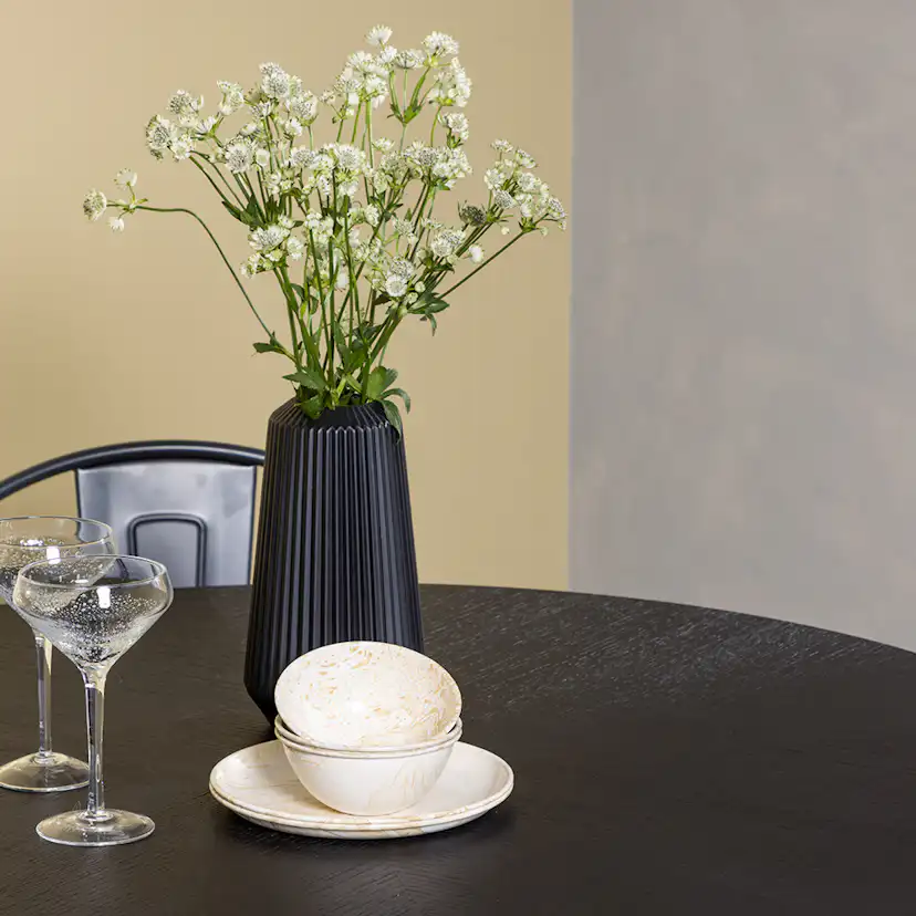 Spisegruppe Venture Home Copenhagen Ø 115 cm med 4 Tempe Stoler