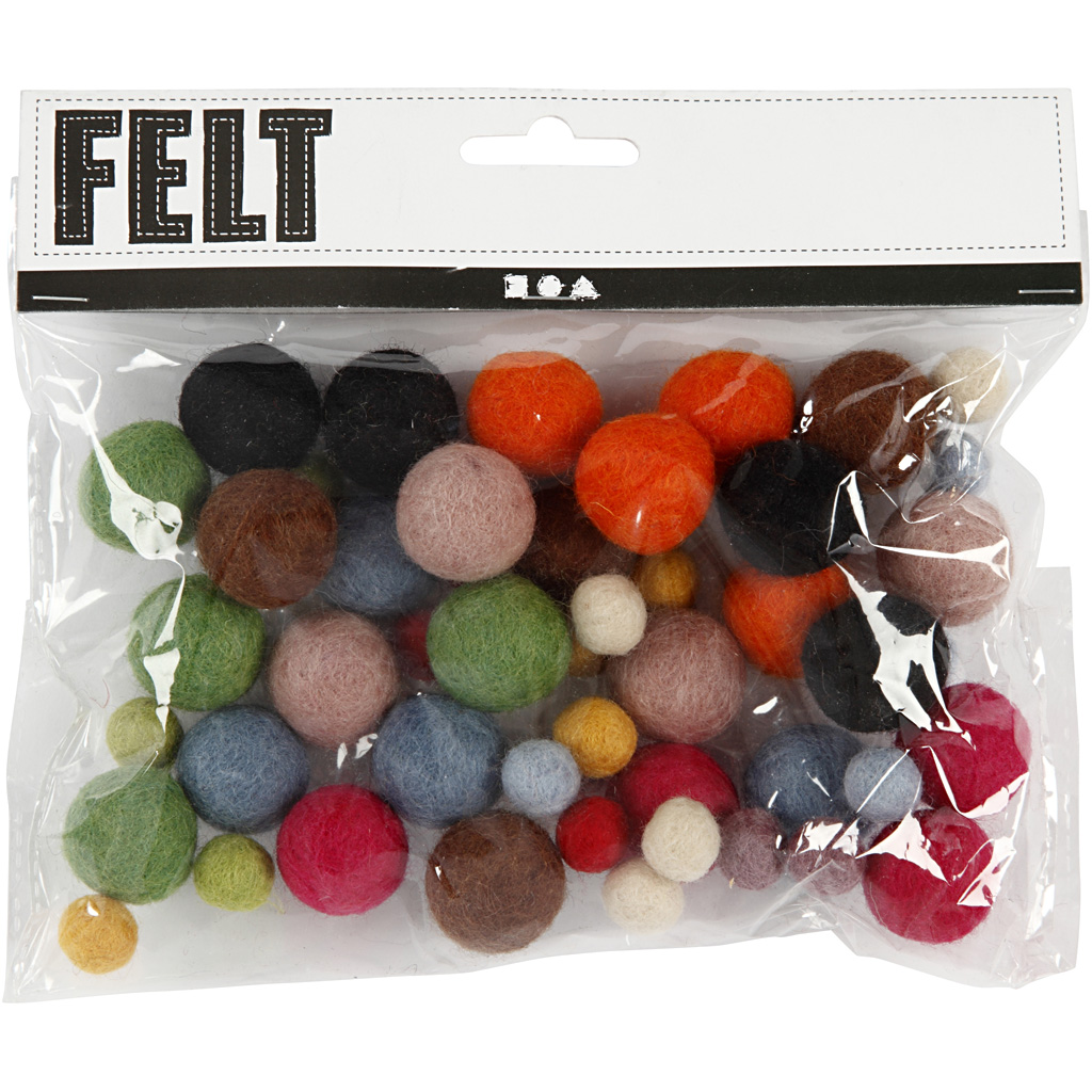 Filtkuler Creativ Company Ass Farger 10+20 mm 52 stk/1 Pk