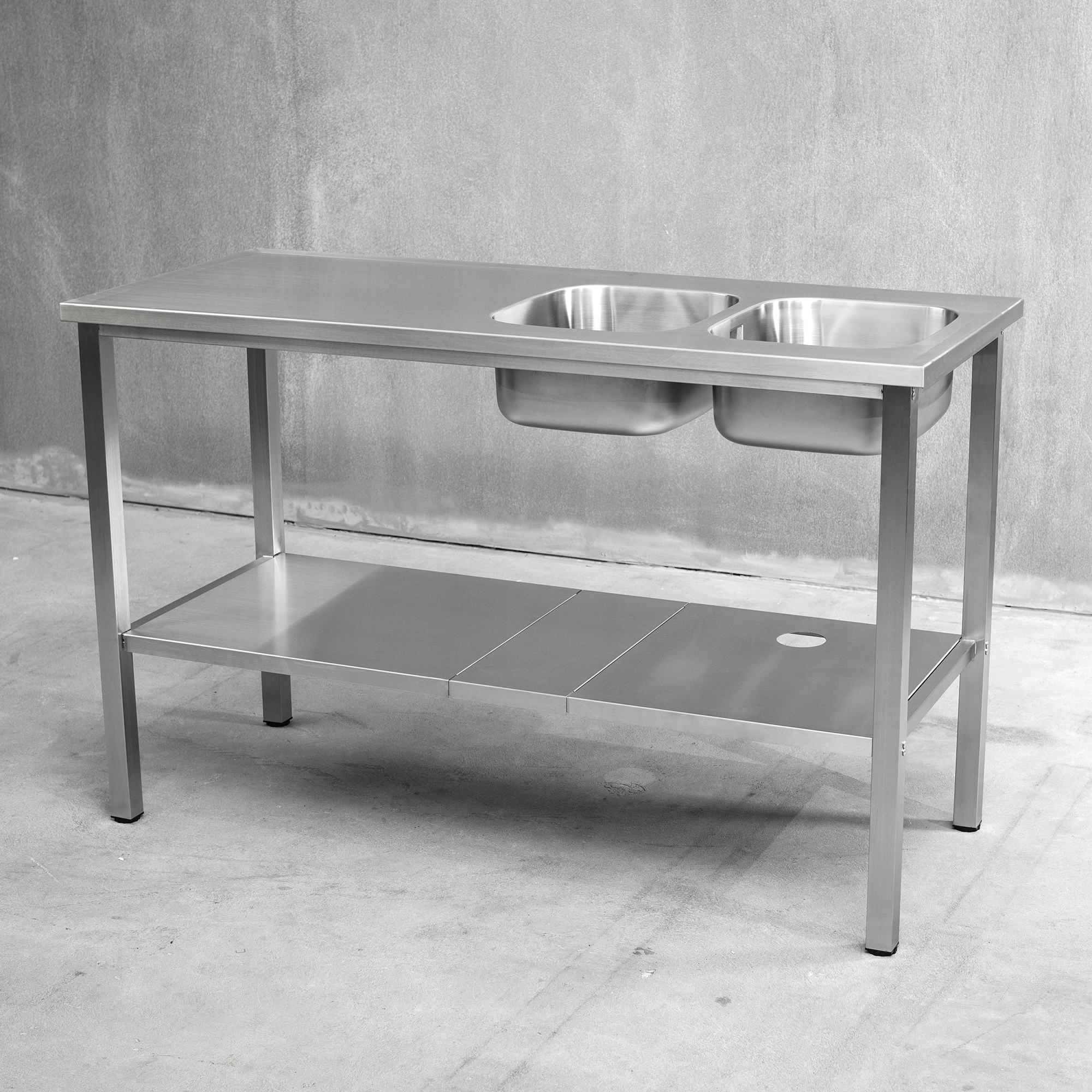 Benkestativ Vilan Stainless Variant Stativ og Underhylle med Hull