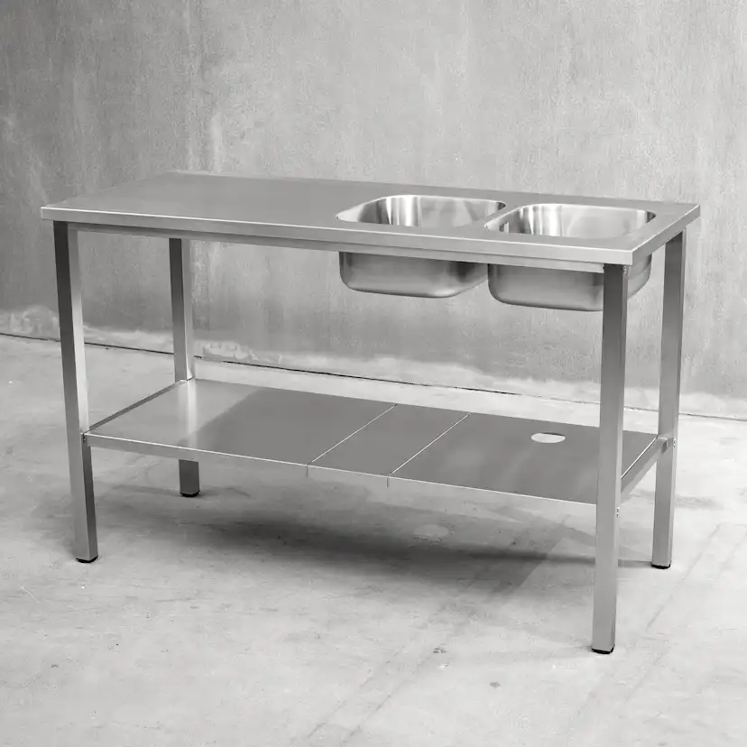 Benkestativ Vilan Stainless Variant Stativ og Underhylle med Hull