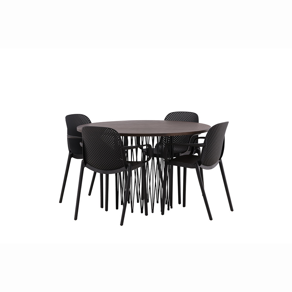 Spisegruppe furniture/fashion Stone Rund med 4 Baltimore Stoler