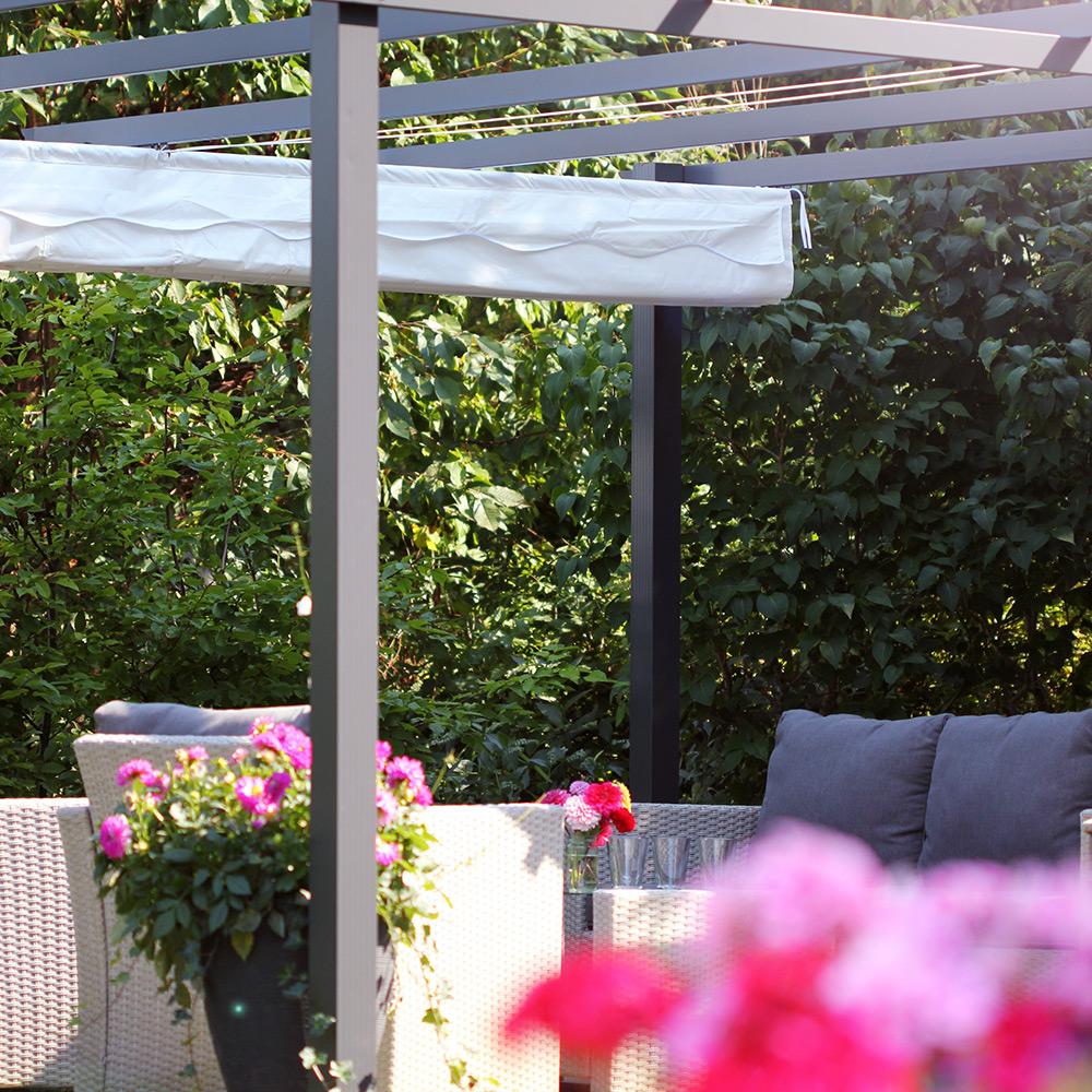 Pergola 4x4 m Vit Hvit
