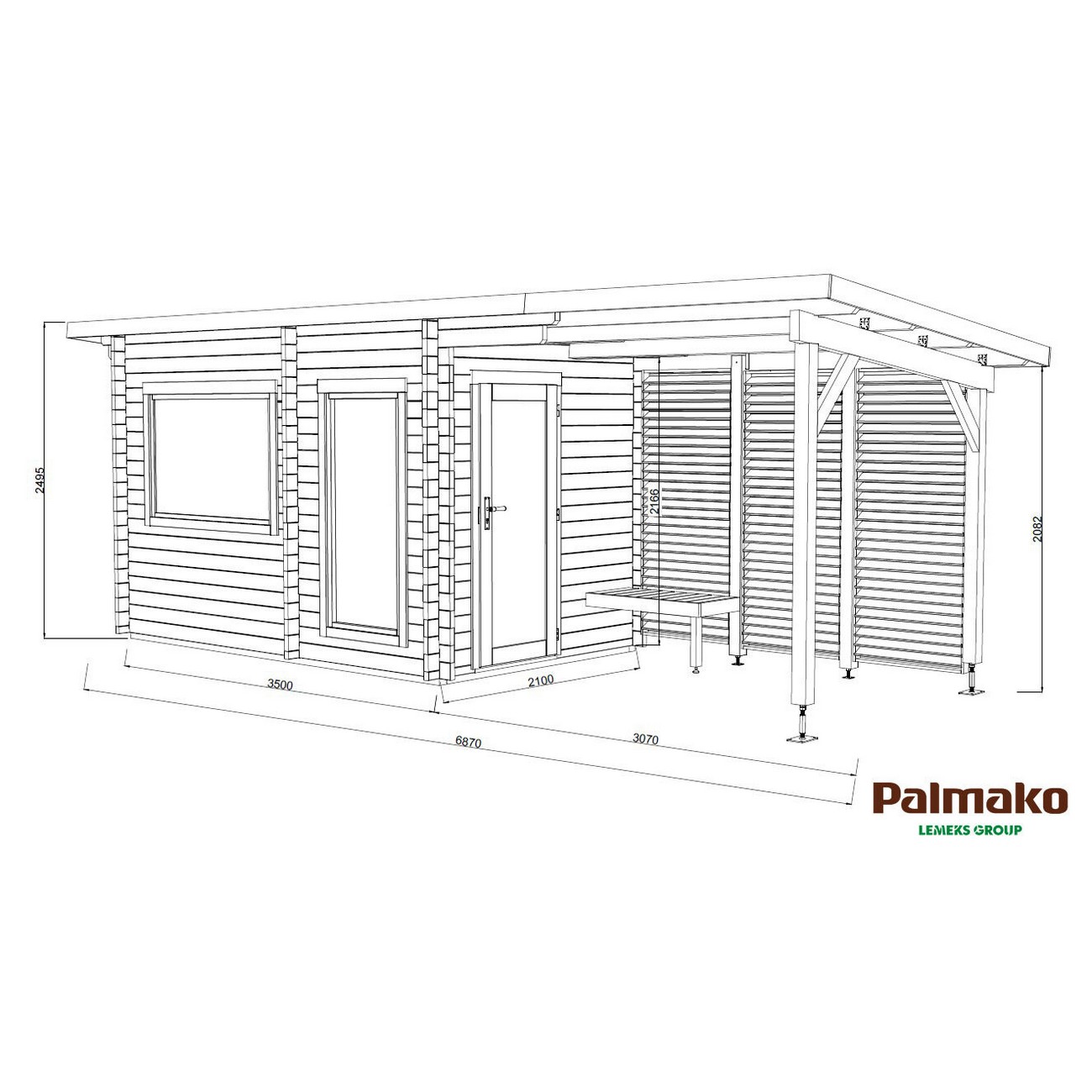 Badstuhus Palmako Sanna 6,8 + 5,9 m2