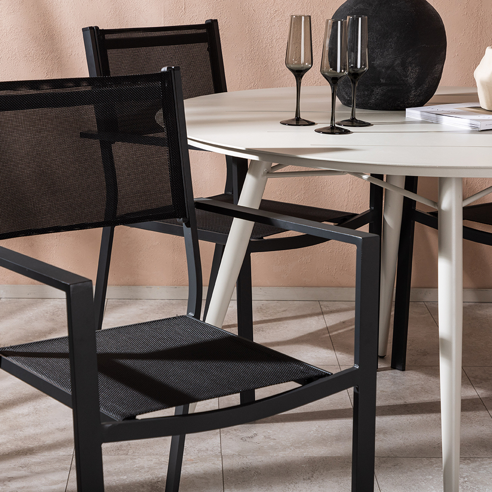 Spisegruppe Venture Home Lina Ø120 cm med 4 Copacabana Stoler