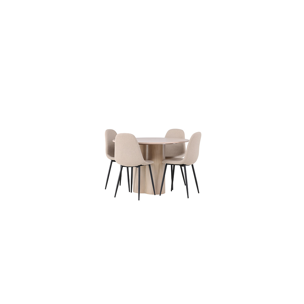 Spisegruppe Venture Home Olivia Ø110 cm med 4 stk Polar Stoler