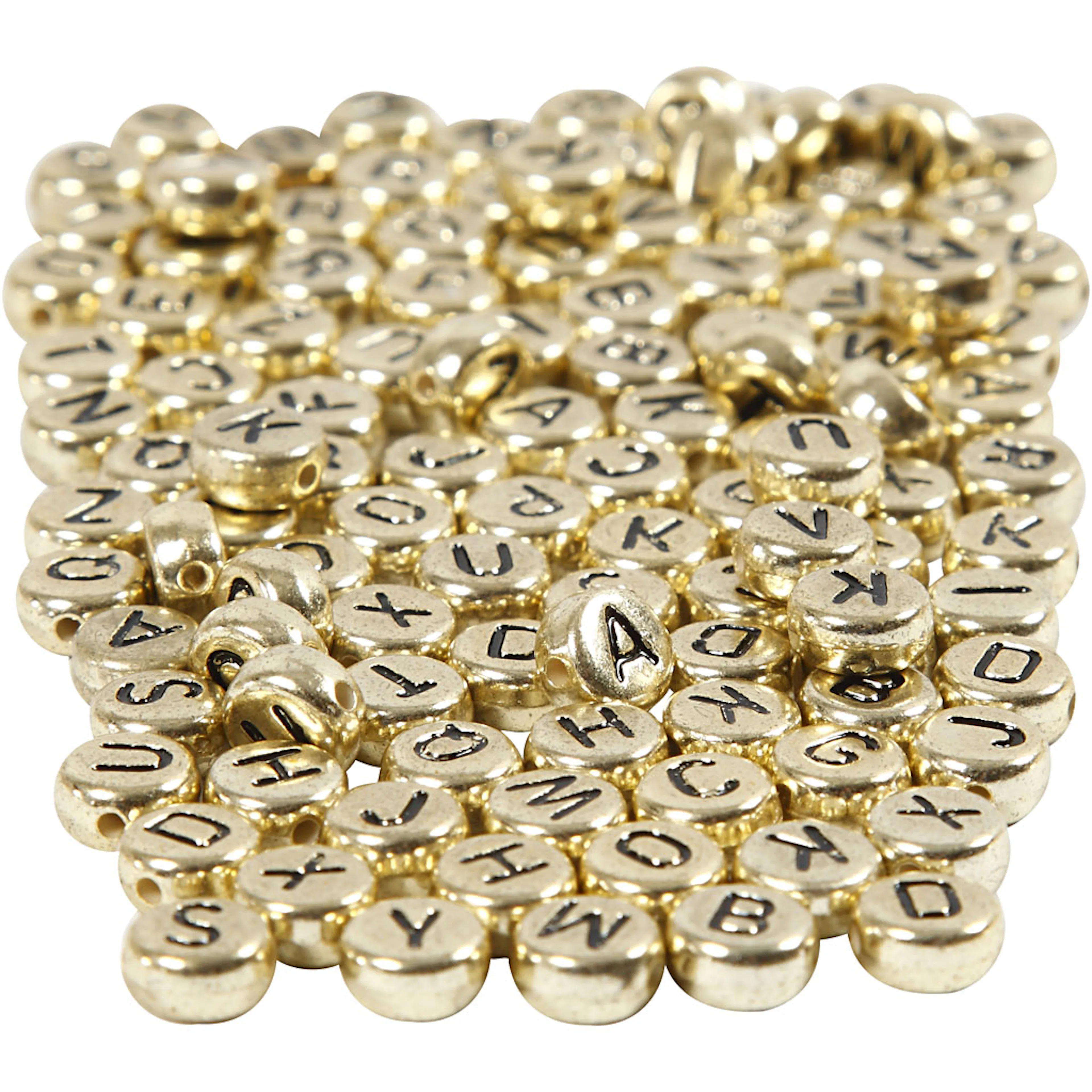 Bokstavperler Creativ Company Gull Dia 7 mm Hullstr 1,2 mm 165 g/1 Pk
