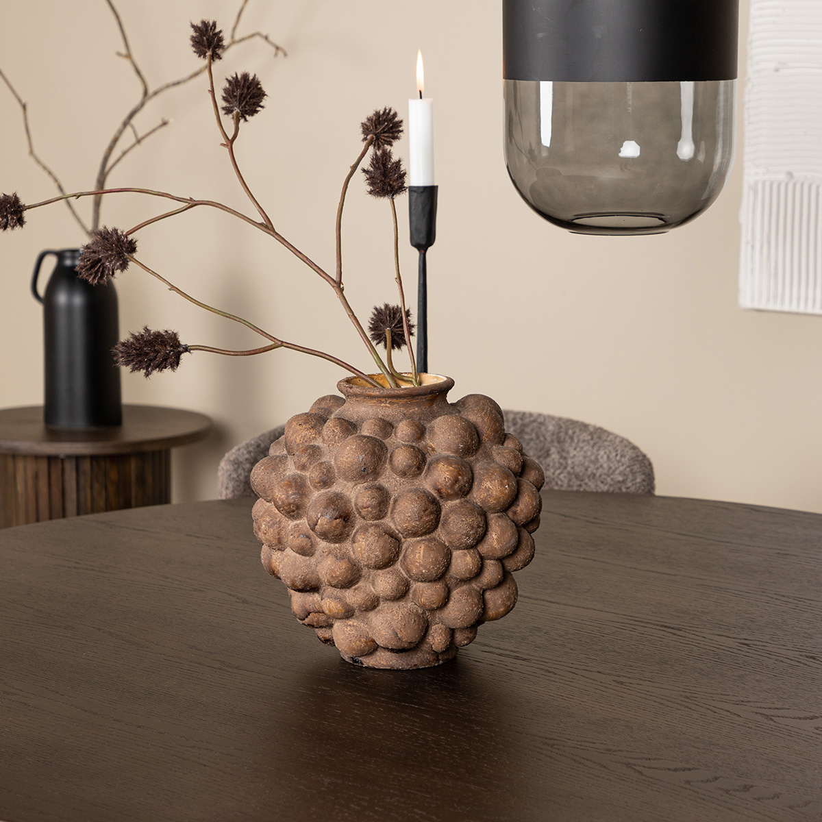 Spisegruppe Venture Home Stone Rund med 4 Modesto Stoler