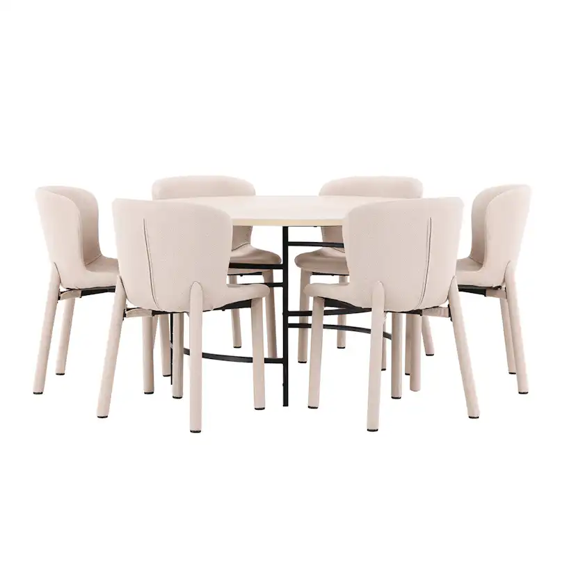 Spisegruppe Venture Home Copenhagen Ø140 cm med 6st Astoria Spisestoler