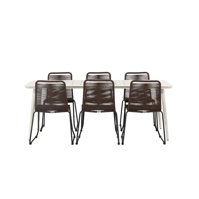 Spisegruppe Venture Home Lina Bord med 6 Lindos Stoler