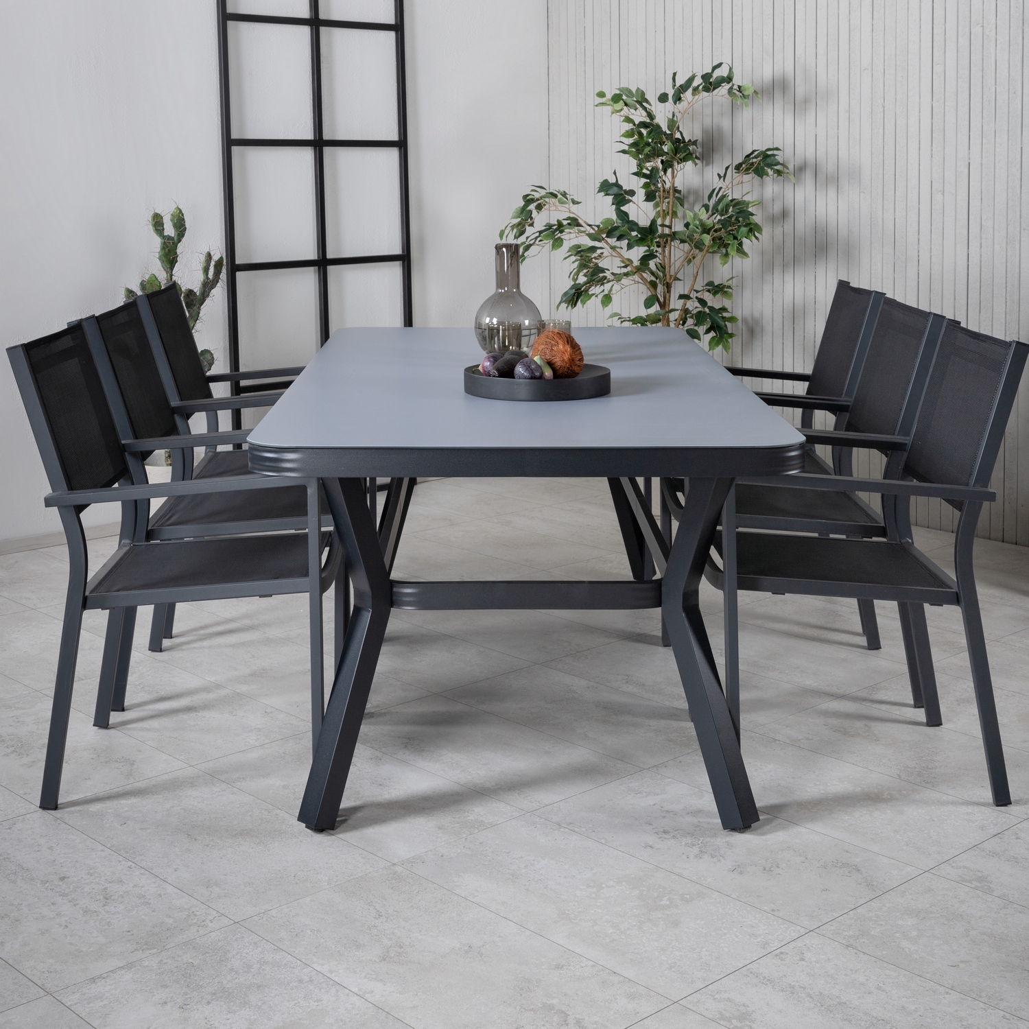 Spisegruppe Venture Home Vyn med 6 Curz Stablebare Spisestoler