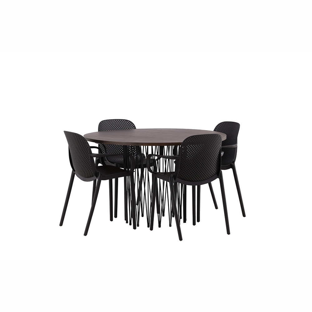 Spisegruppe furniture/fashion Stone Rund med 4 Baltimore Stoler