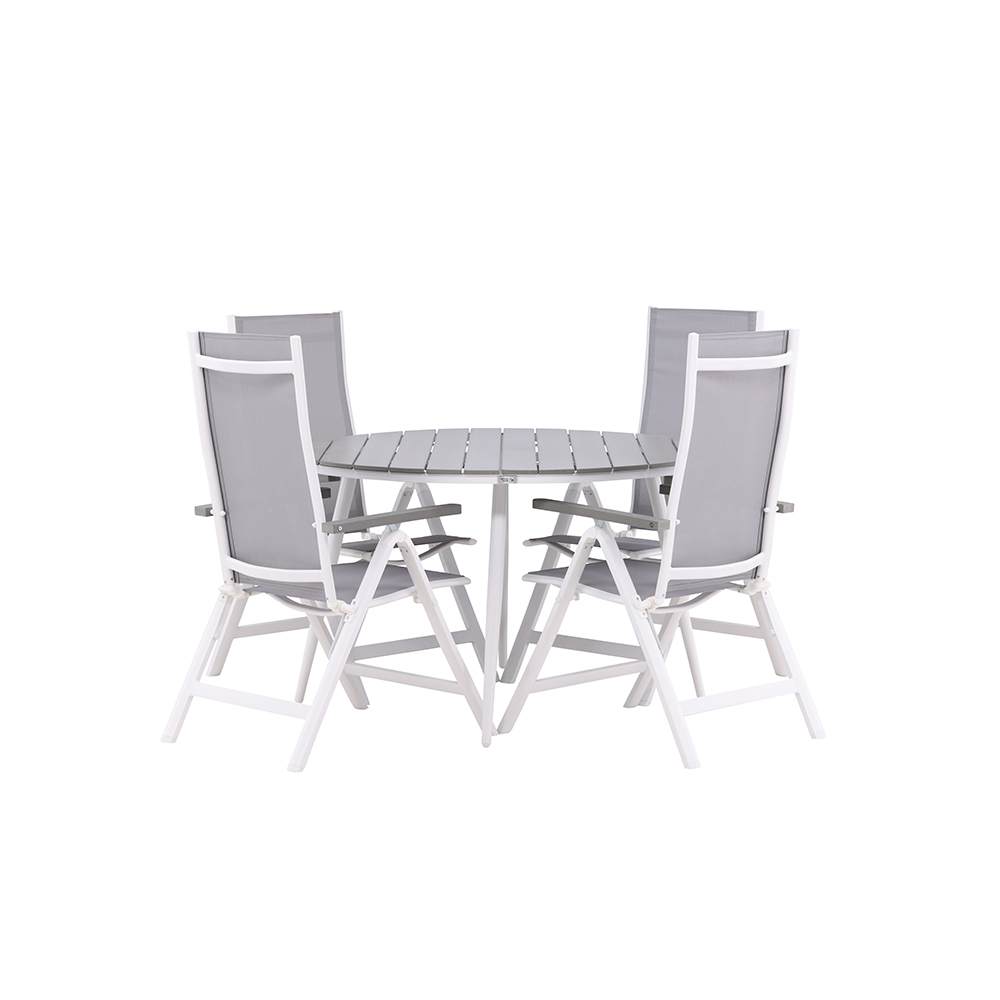 Spisegruppe Venture Home Break Ø120 cm med 4 Albany Stoler
