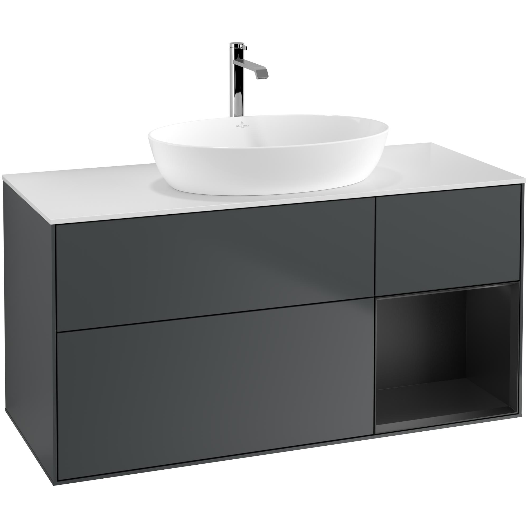 Tvättställsskåp Villeroy & Boch Finion med 3 Lådor Hylla och Bänkskiva för Fristående Tvättställ från Artis & Collaro | badrum - badrumsmobler - tvattstallsskap-och-kommod | KakelKungen