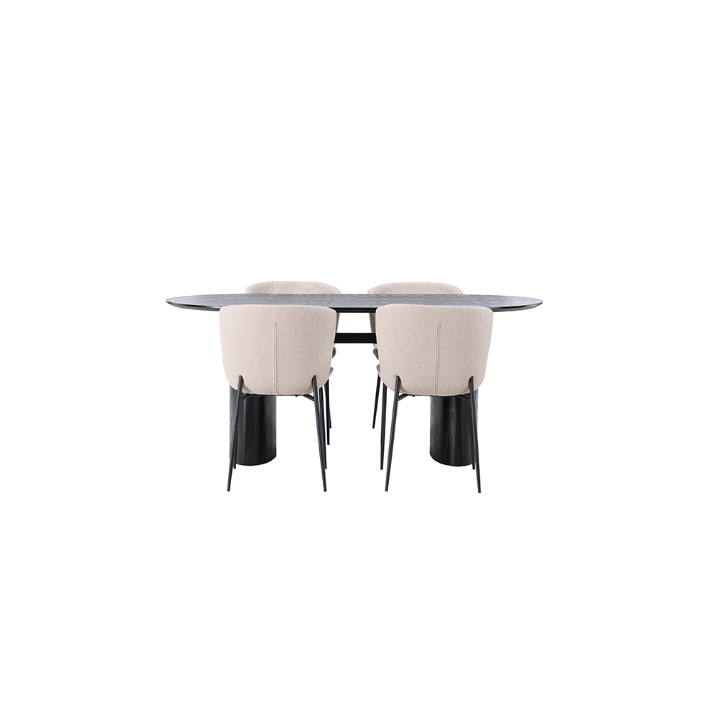 Spisegruppe Venture Home Isolde med 4 stk Modesto Stoler