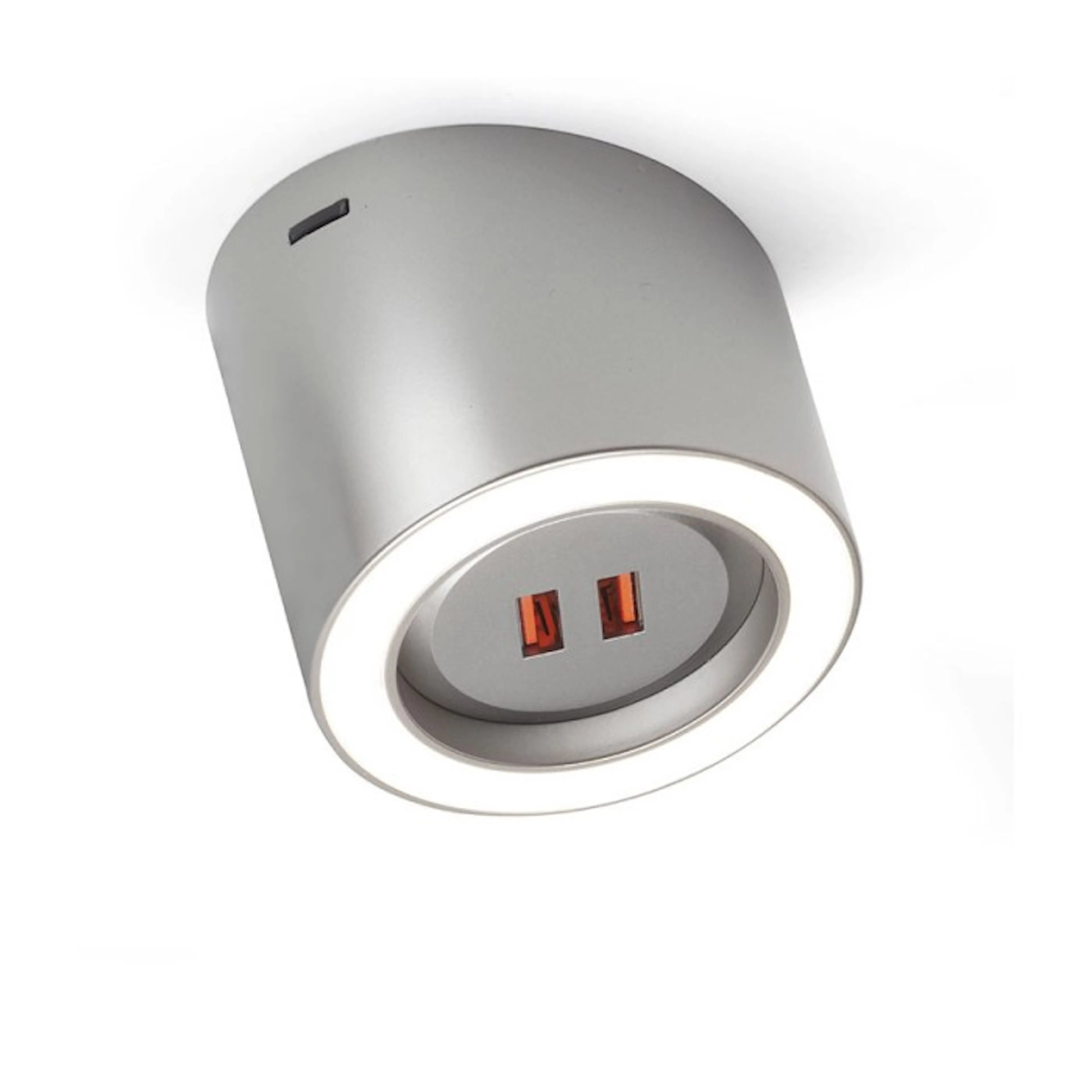 LED-spot Unika 24V 4,5W  2X USB 2700K rf-look Rustfri look
