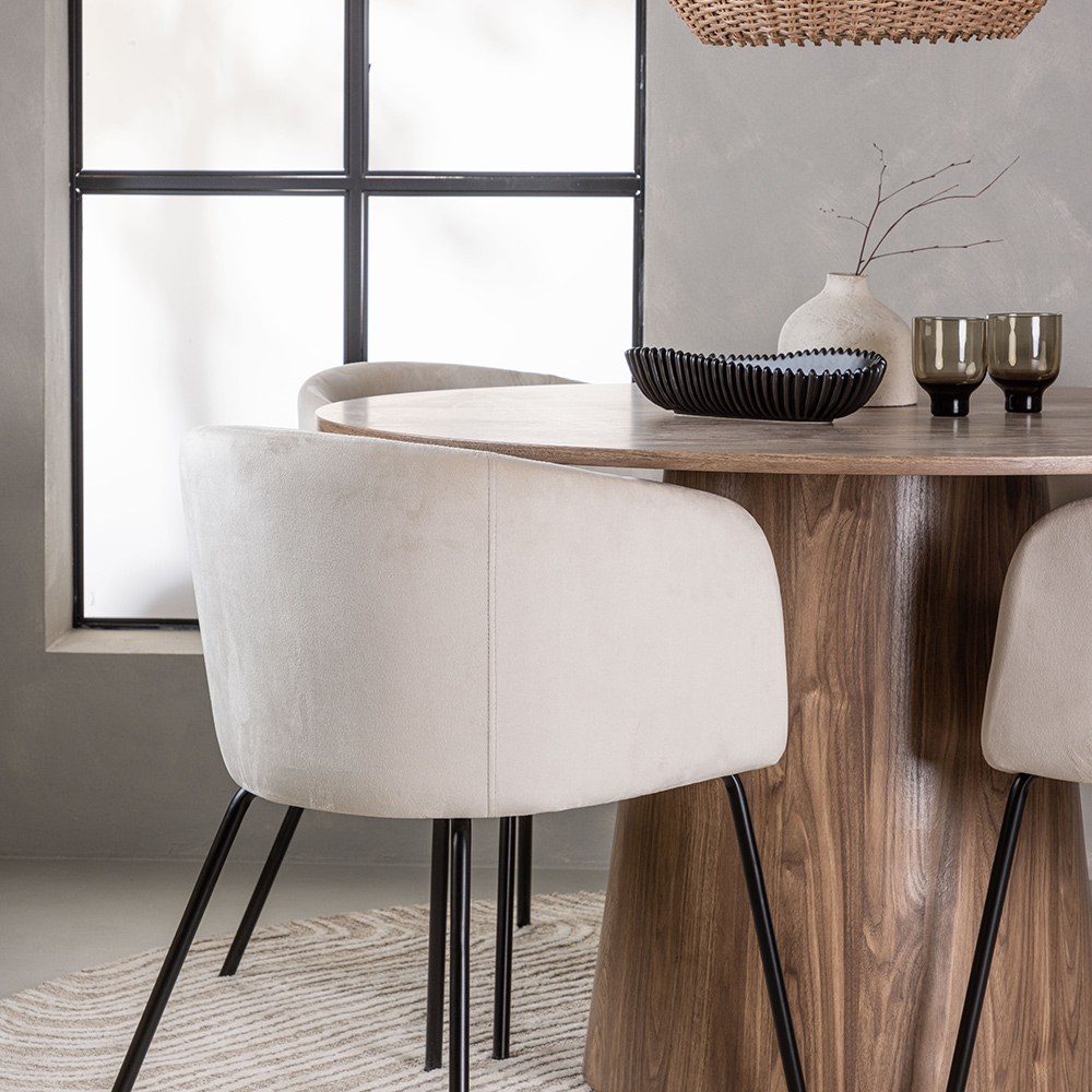 Spisegruppe Venture Home Lanzo Ø120 cm med 4 stk Berit Stoler