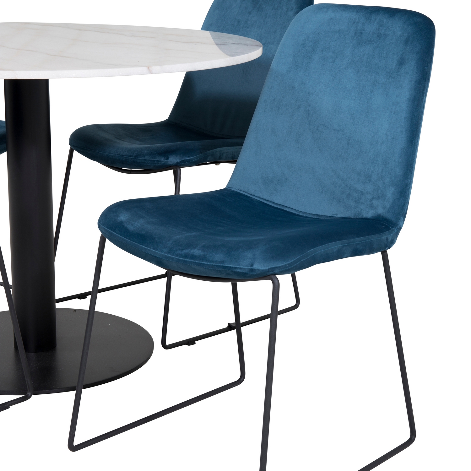 Spisegruppe Venture Home Estelle med 4 Muscot Stoler Fløyel
