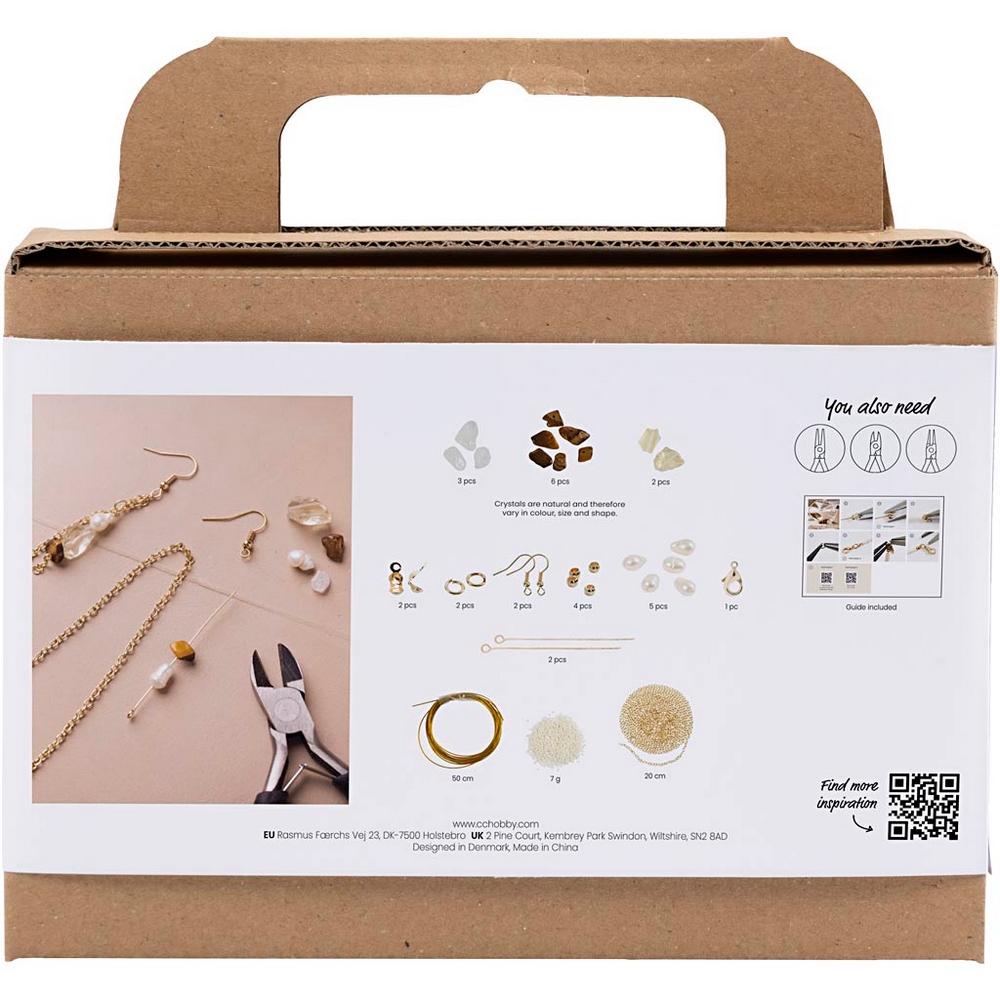Hobbysett Creativ Company Mini DIY Kit Smykker Krystallhalskjede og Øreringer