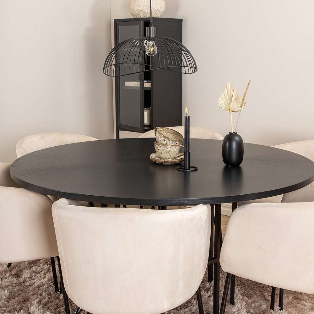 Spisegruppe furniture/fashion Copenhagen Ø140 cm med 6 Berit Stoler