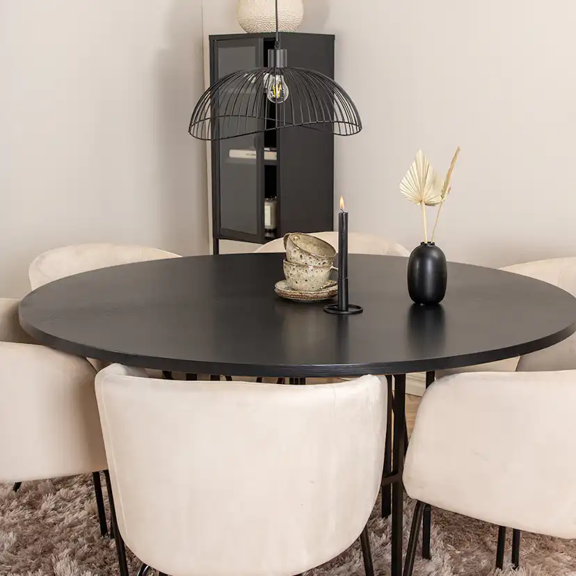 Spisegruppe furniture/fashion Copenhagen Ø140 cm med 6 Berit Stoler