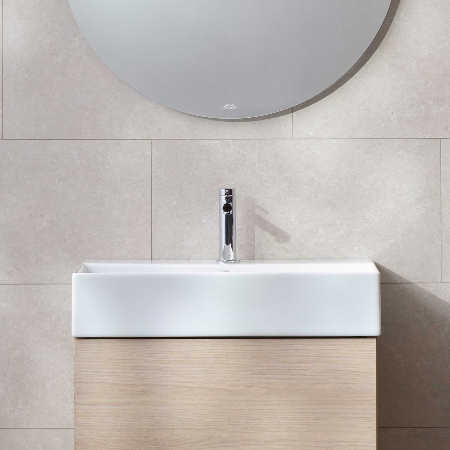 Enkelhandfat Miller Badrum Bloc Porslin