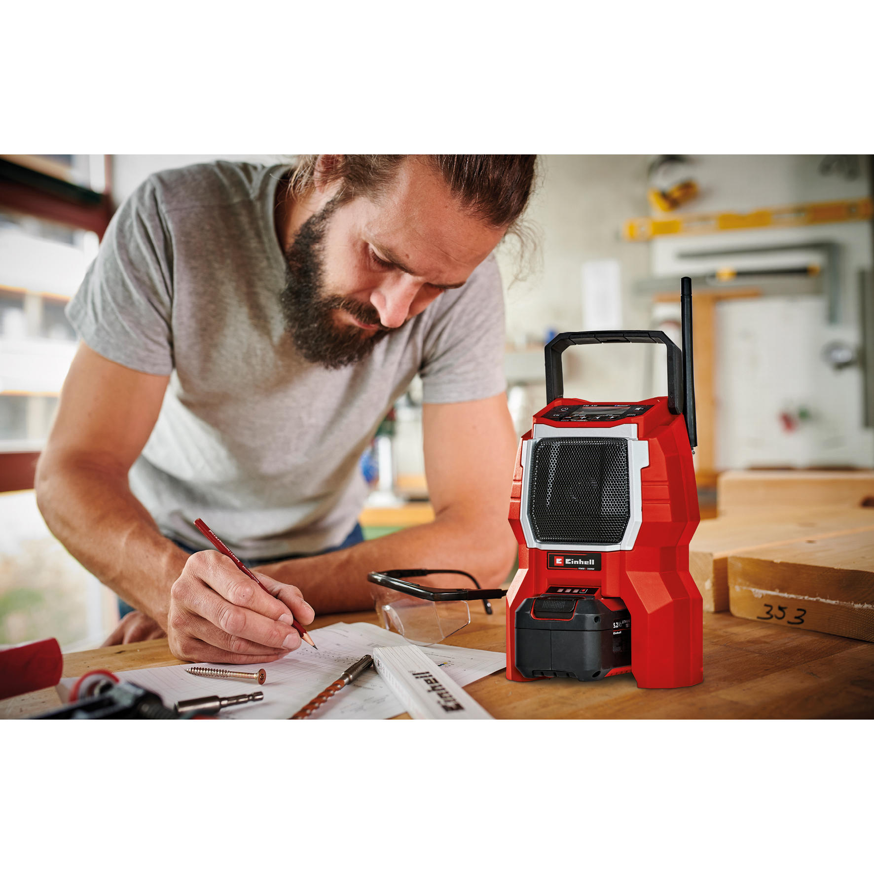 Radio Einhell TC-RA 18 Li BT - Solo Trådløs uten Batteri