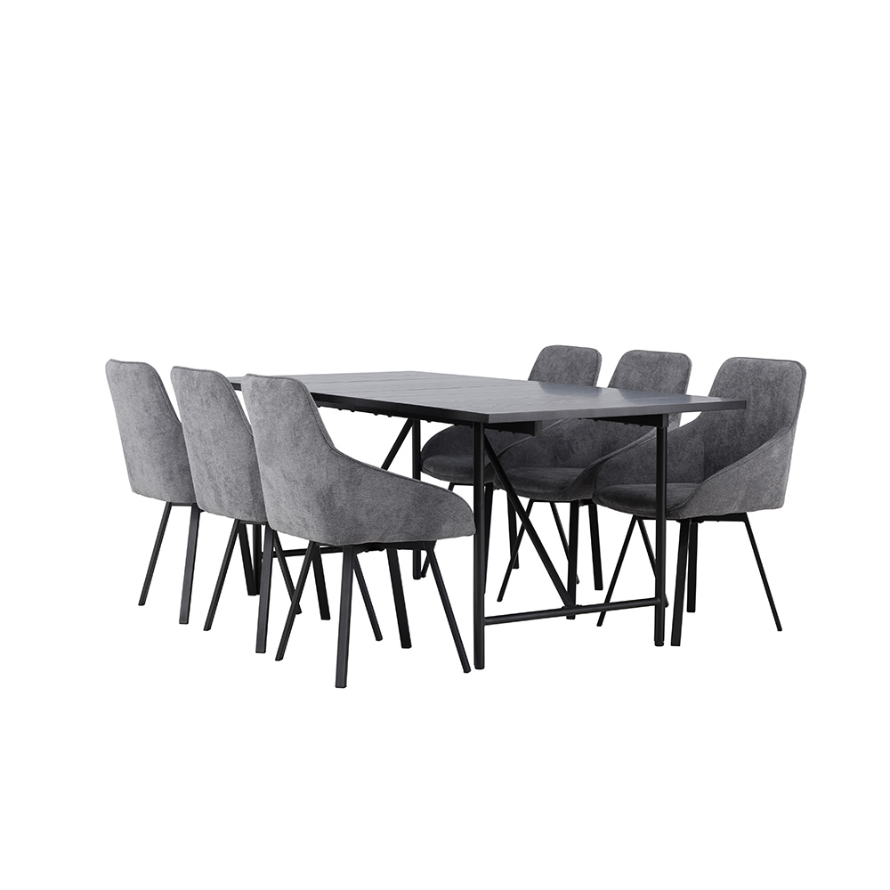 Spisegruppe Venture Home Astrid med 6 Rosie Stoler
