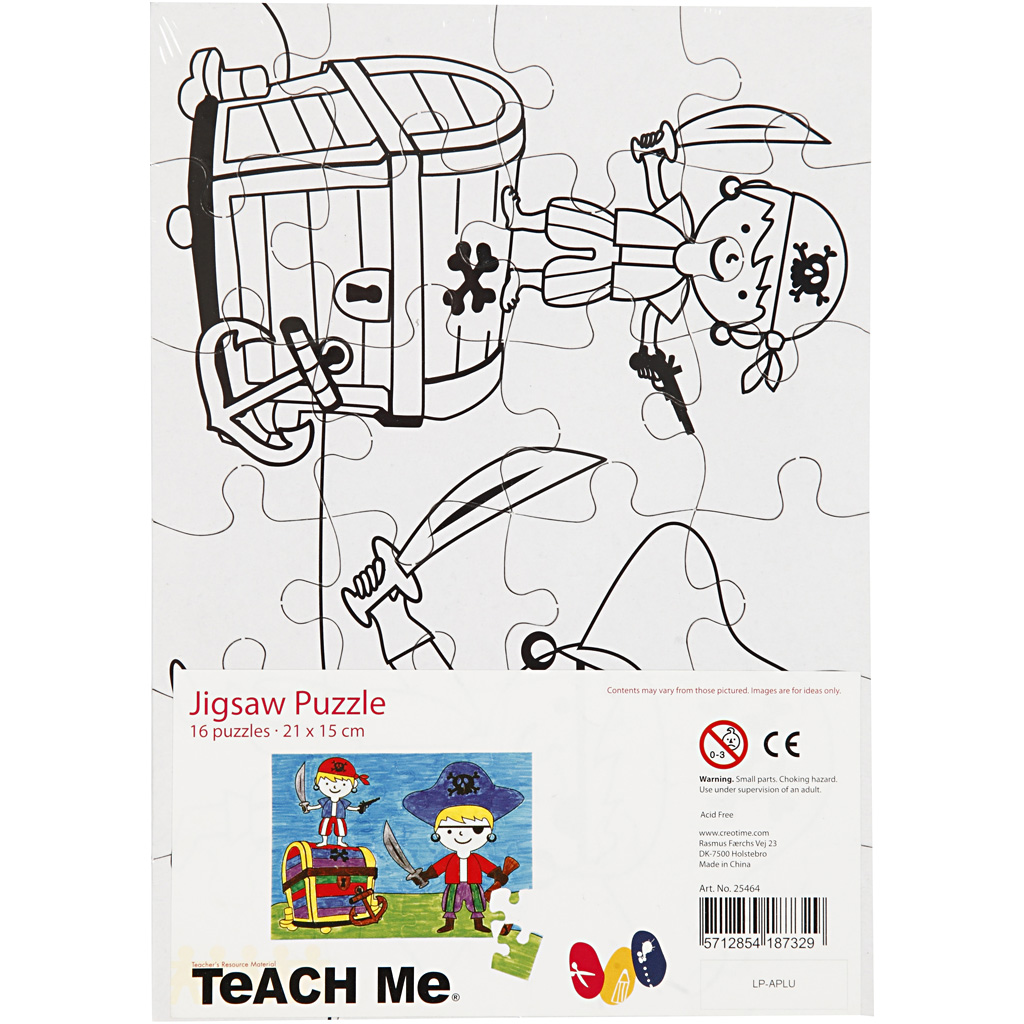 Puslespill Creativ Company Pirat Hvit 16 stk/1 Pk