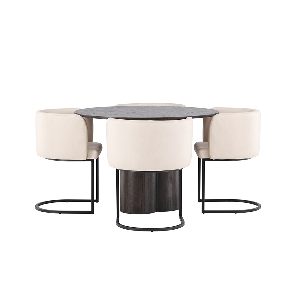 Spisegruppe Venture Home Olivia Ø 110 cm med 4 Simrishamn Stoler