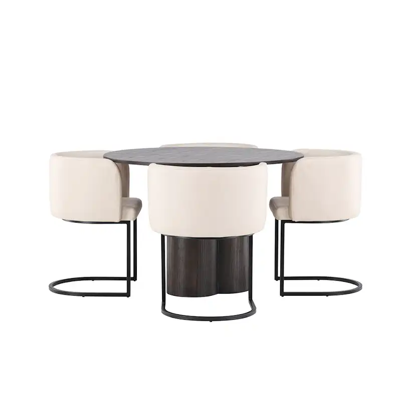 Spisegruppe Venture Home Olivia Ø 110 cm med 4 Simrishamn Stoler