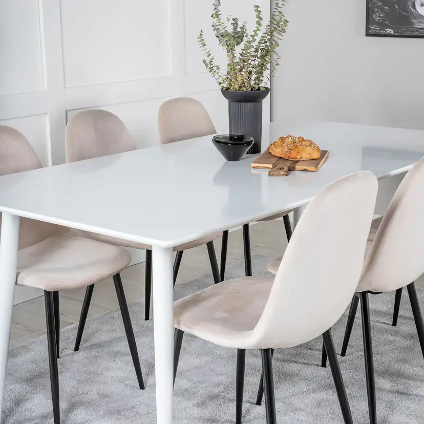 Spisegruppe Venture Home Pobbie med 6 Stoler Fløyel