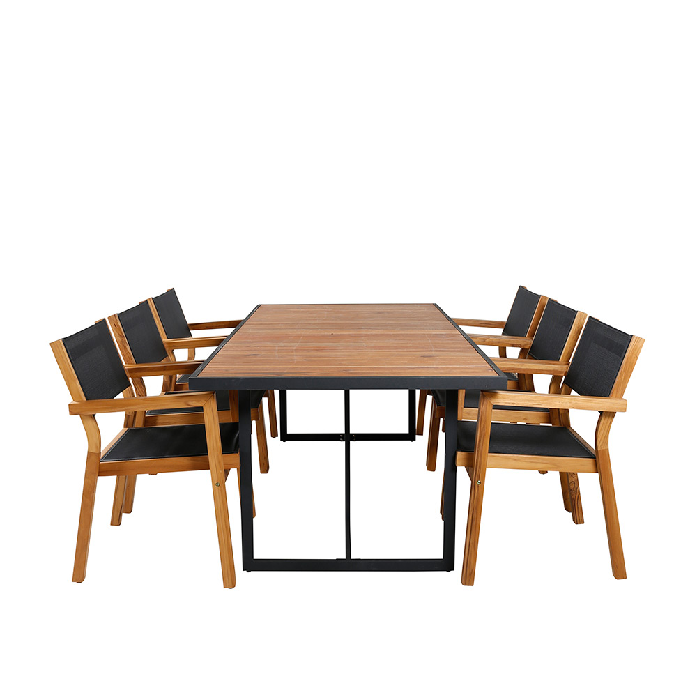 Spisegruppe Venture Home King med 6 Veni Stablebare Spisestoler