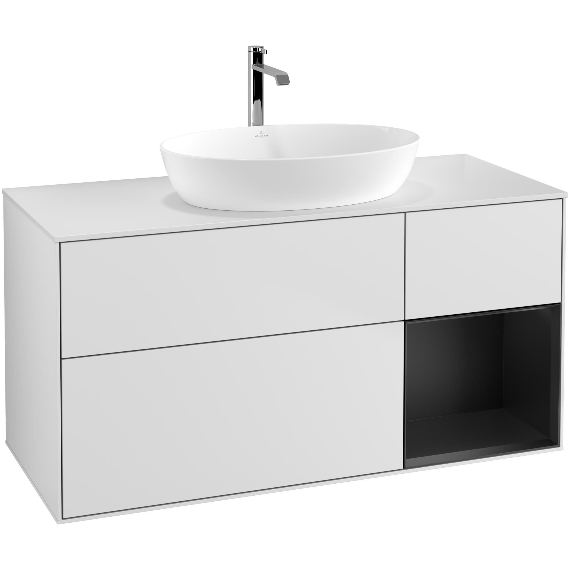 Tvättställsskåp Villeroy & Boch Finion med 3 Lådor Hylla och Bänkskiva för Fristående Tvättställ från Artis & Collaro | badrum - badrumsmobler - tvattstallsskap-och-kommod | KakelKungen