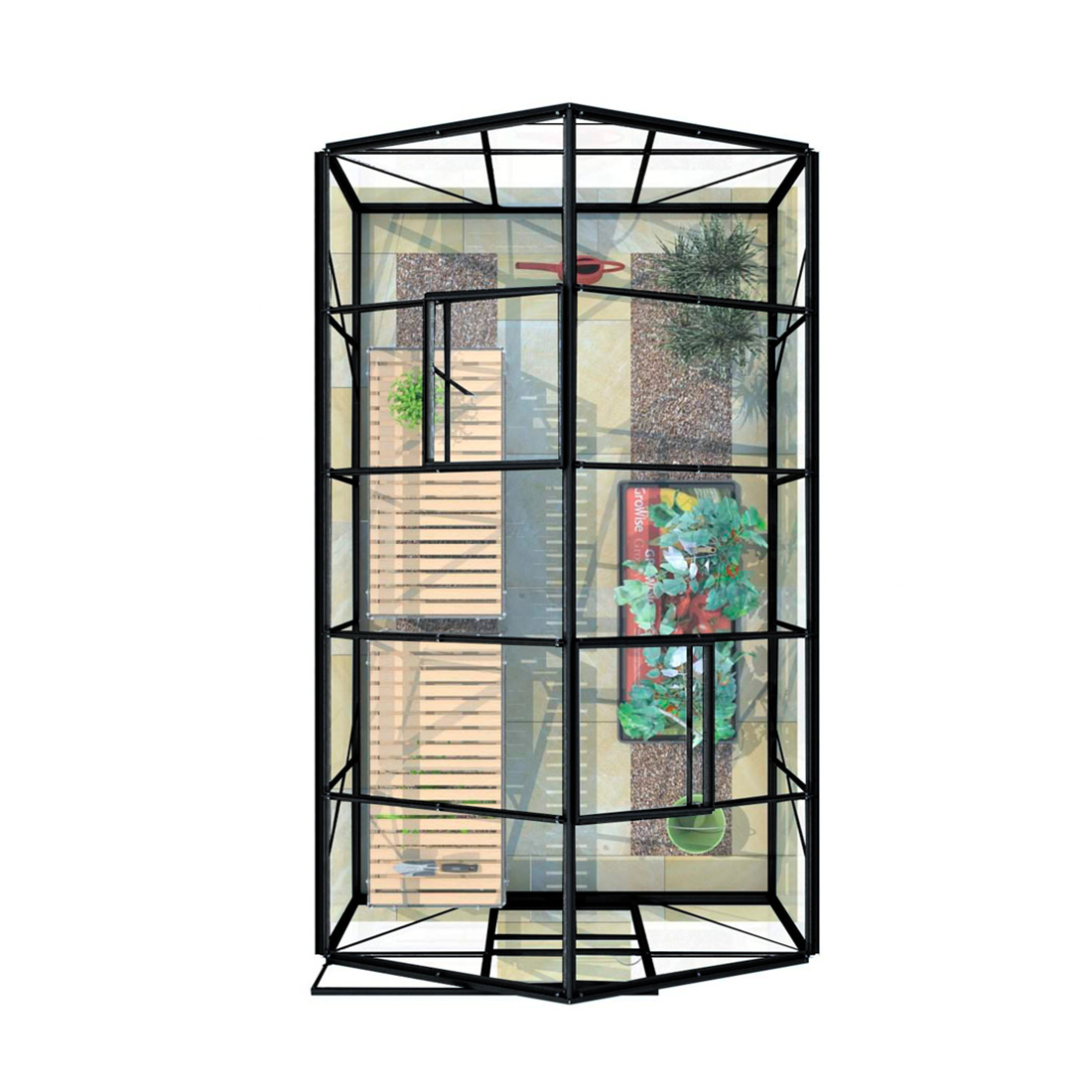 Drivhus Lykke PC 62 m2 Sort