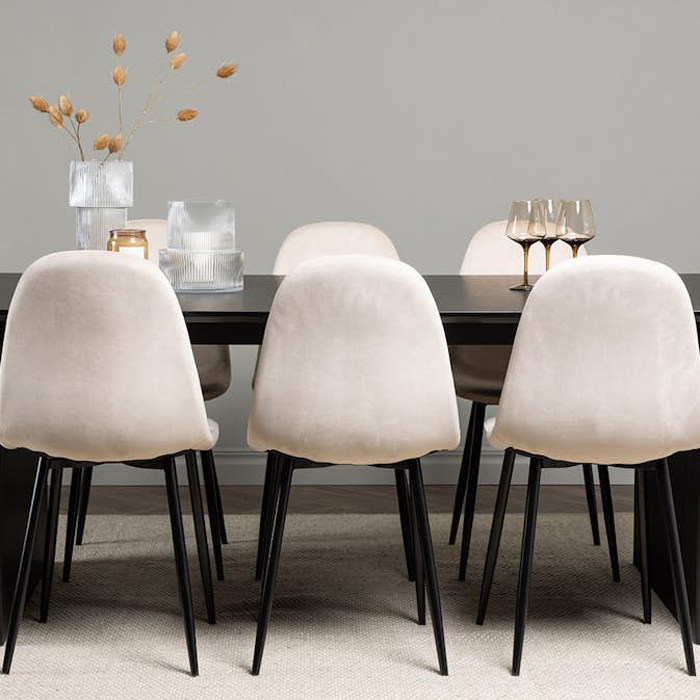 Spisegruppe Venture Home Vail med 6 Polar Stoler Fløyel