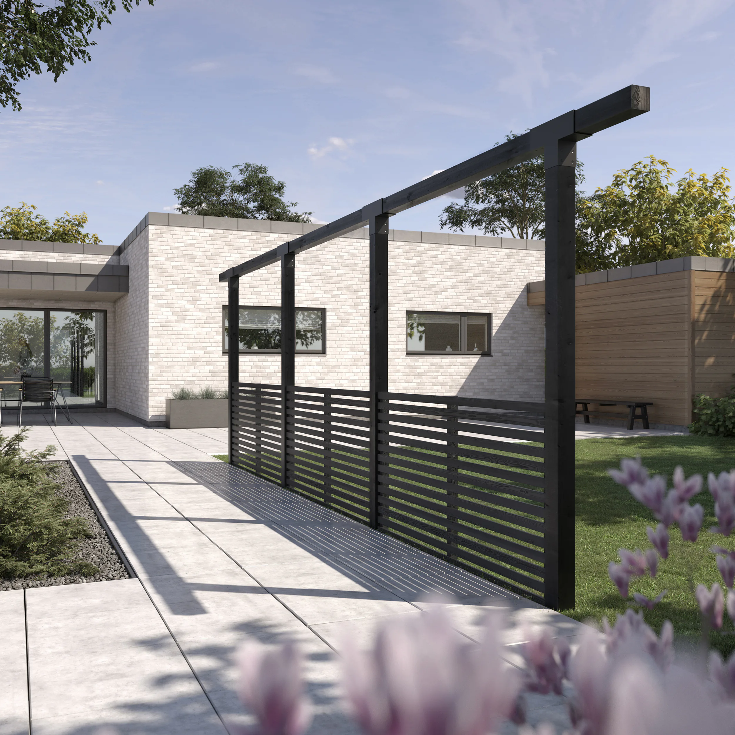 Pergola PLUS Cubic 3 Moduler inkludert Tokyo Vegg