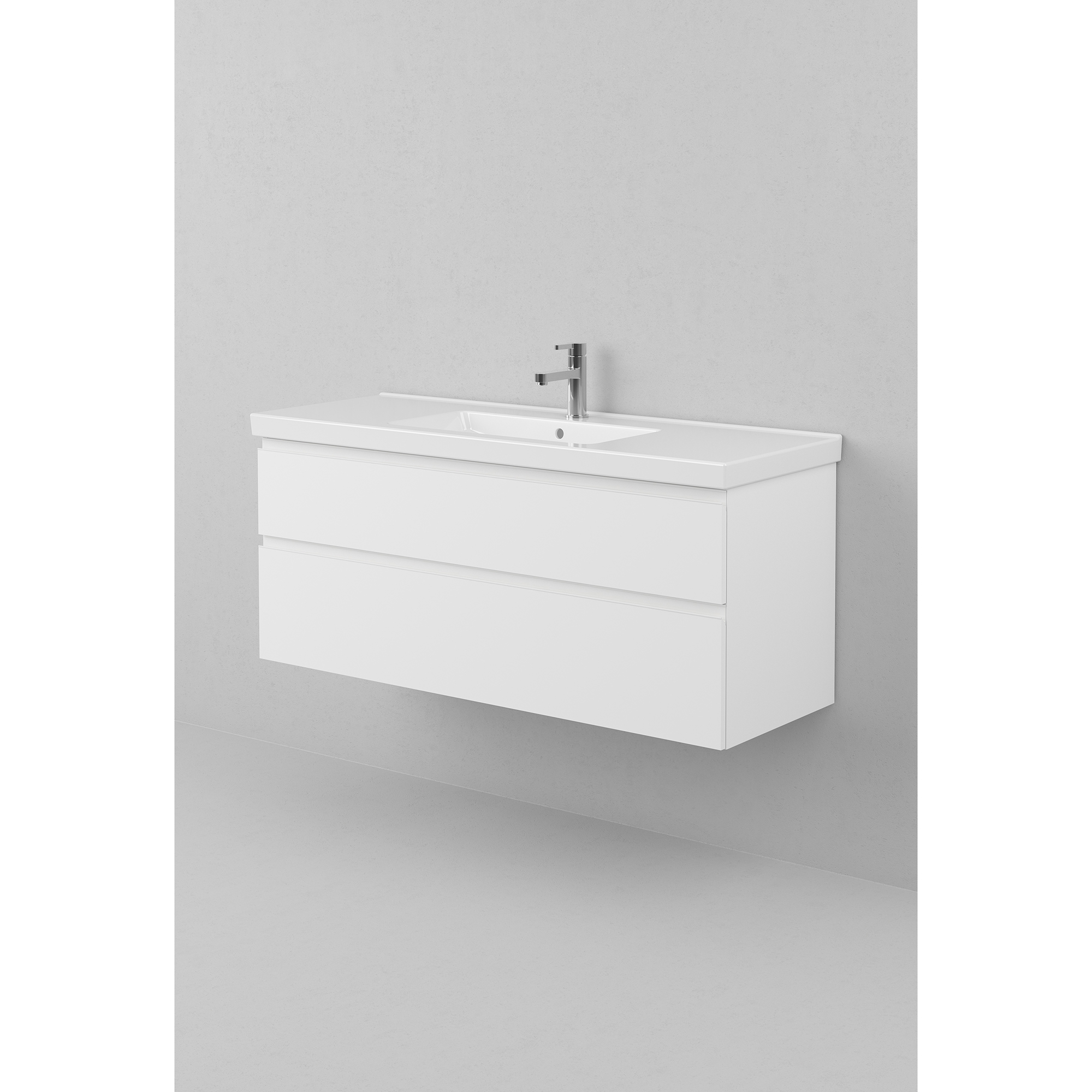 Möbelpaket INR Viskan Grip med Spegel Feel, Grepplist och Tvättställ med 2 lådor