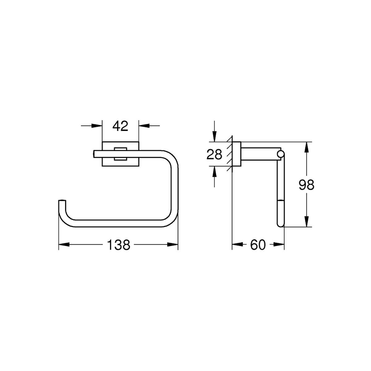 Toalettpappershållare Grohe Essentials Cube