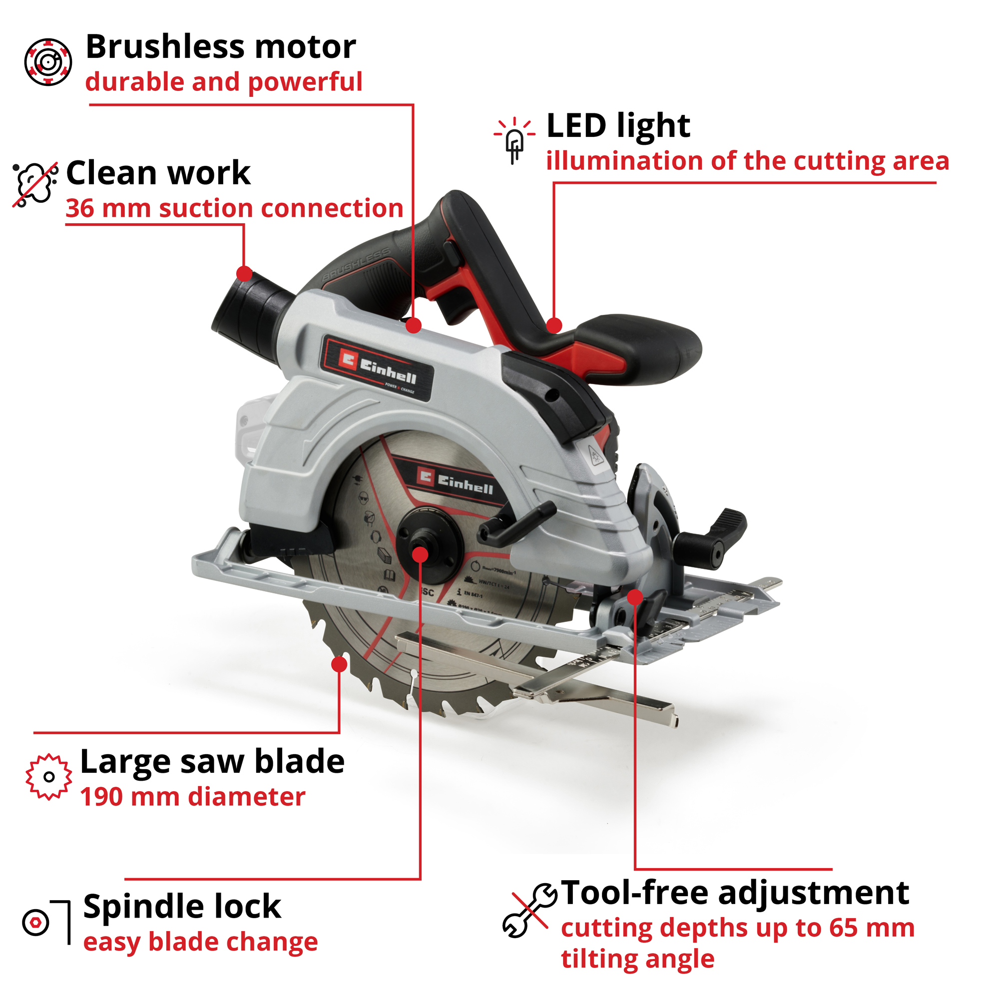 Cirkelsåg Einhell TE-CS 18/190 Li BL-Solo