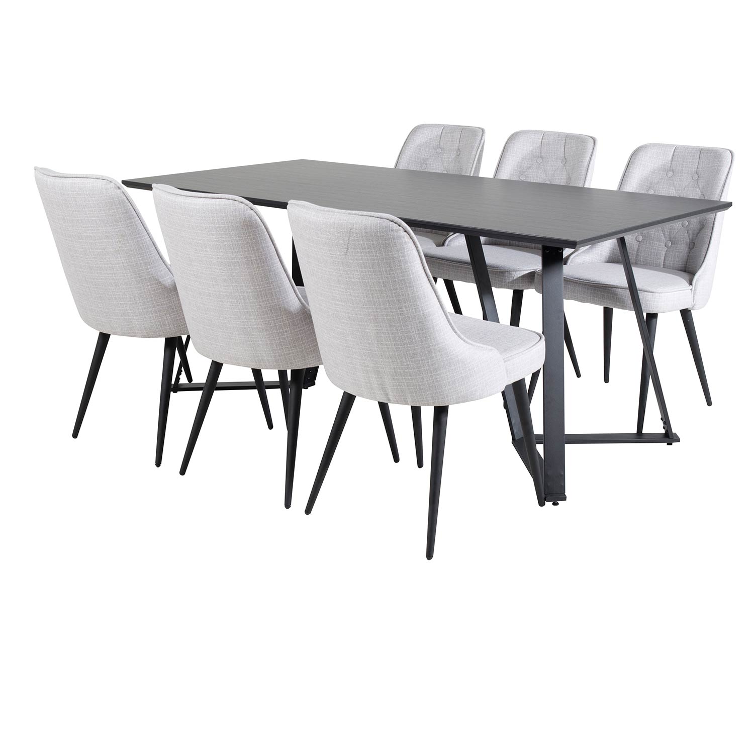 Spisegruppe Venture Home Madde med 6 Vera Stoler Polyester