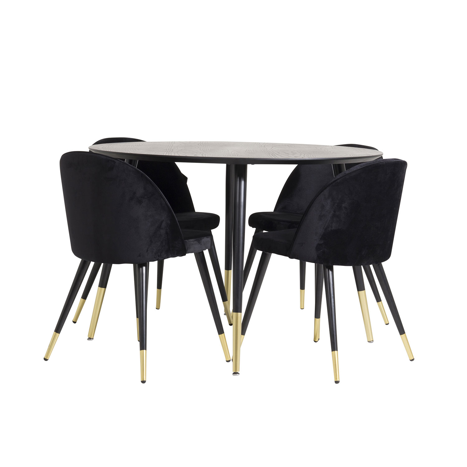 Spisegruppe Venture Home Dipp med 4 Velvet Stoler Rundt
