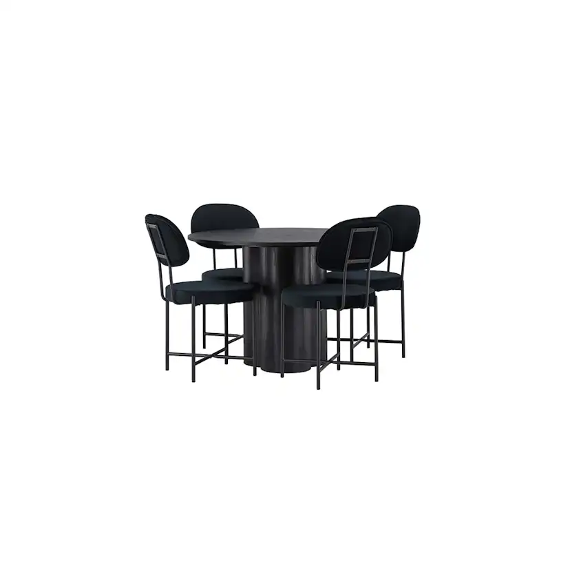 Spisegruppe Venture Home Olivia Ø110 cm med 4 stk Stella Stoler