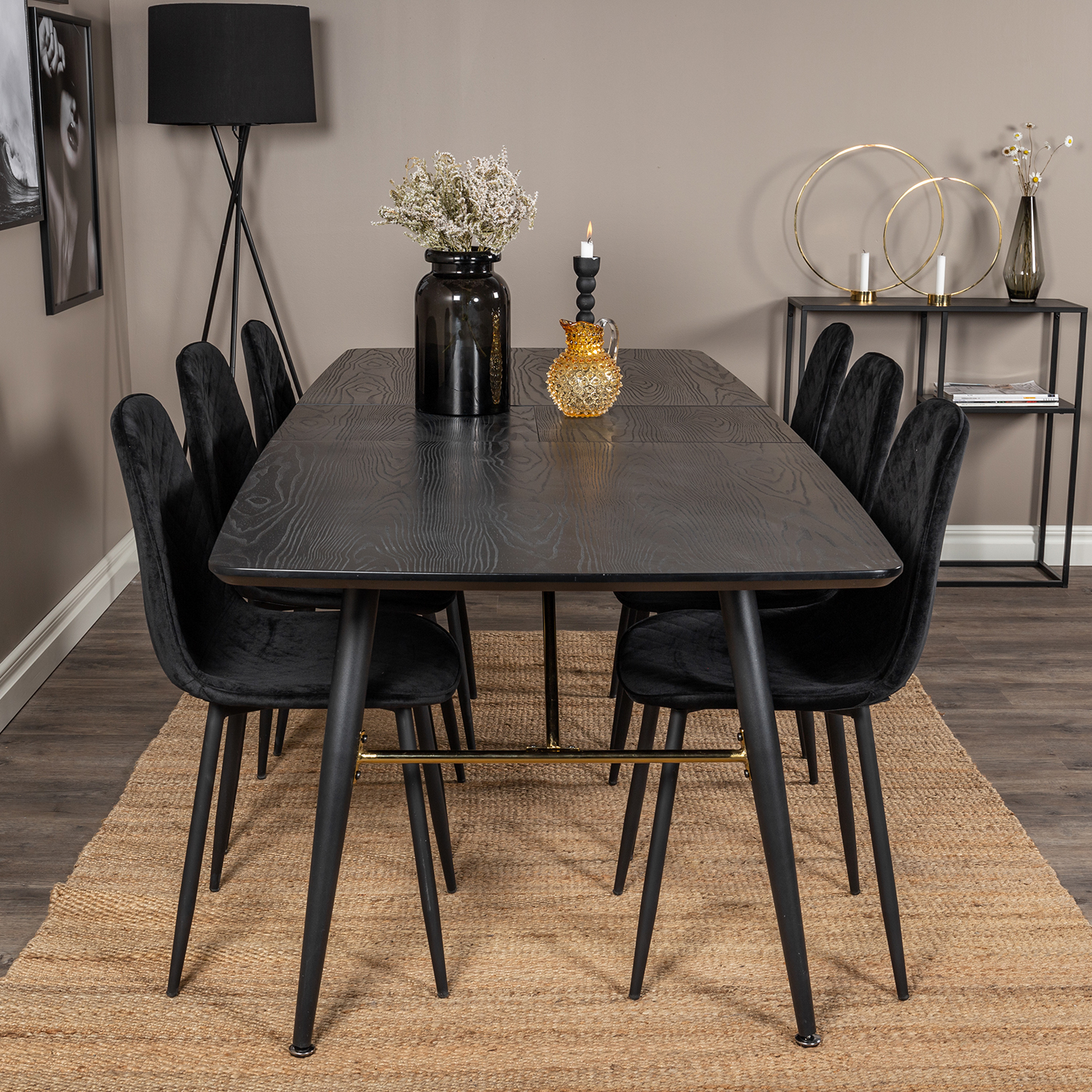 Spisegruppe Venture Home Gold med 6 Polar Stoler
